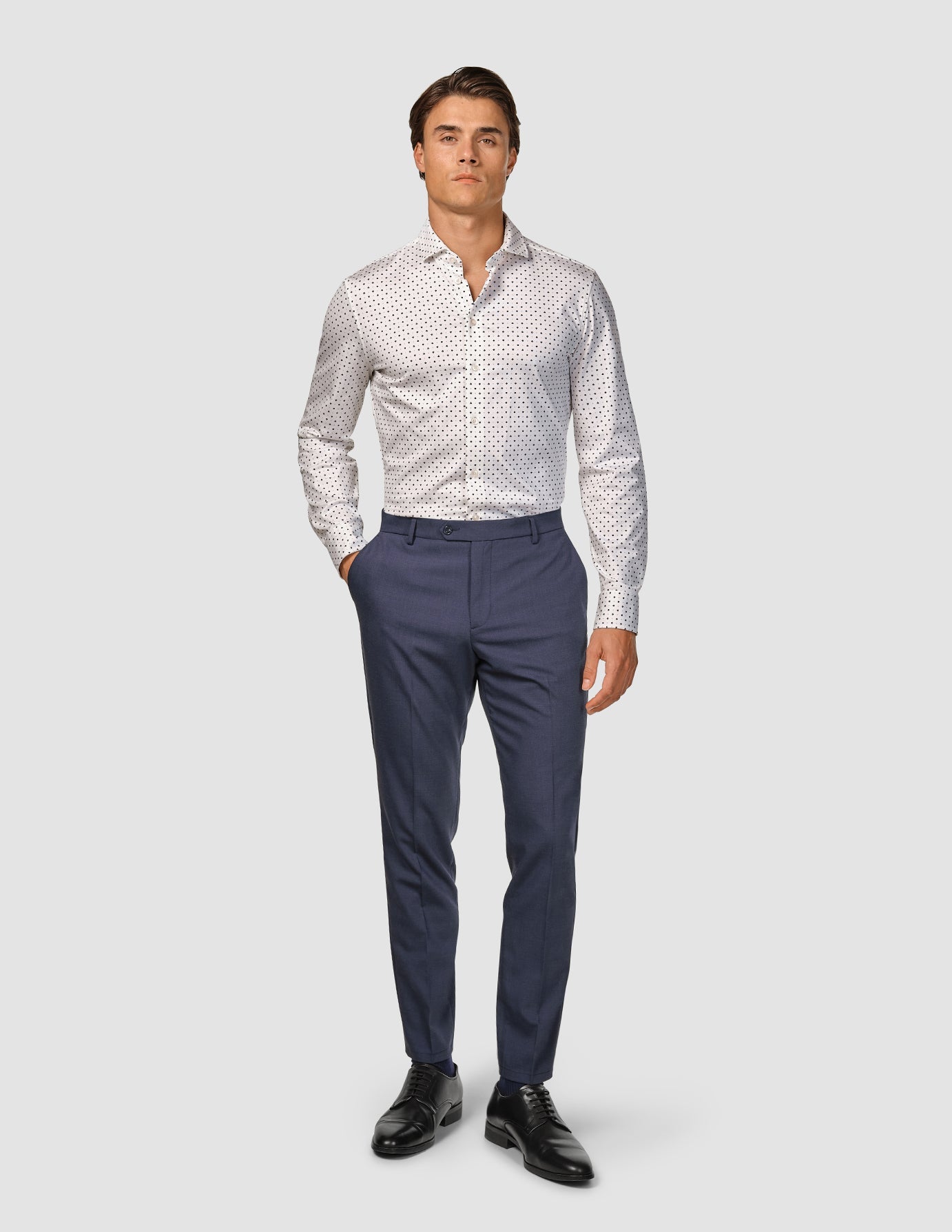 Tech Wool Suit Pants Slim Navy